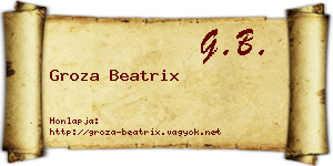 Groza Beatrix névjegykártya